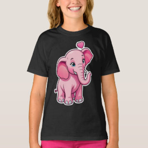 Schattige roze Baby olifant met liefde T-shirt
