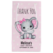 Schattige Roze Baby Olifant met Polka Dot Baby sho Klein Cadeauzakje (Voorkant)