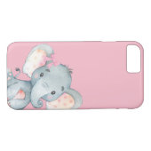 Schattige Roze Baby Olifant Whimsical Case-Mate iPhone Case (Achterkant (Horizontaal))