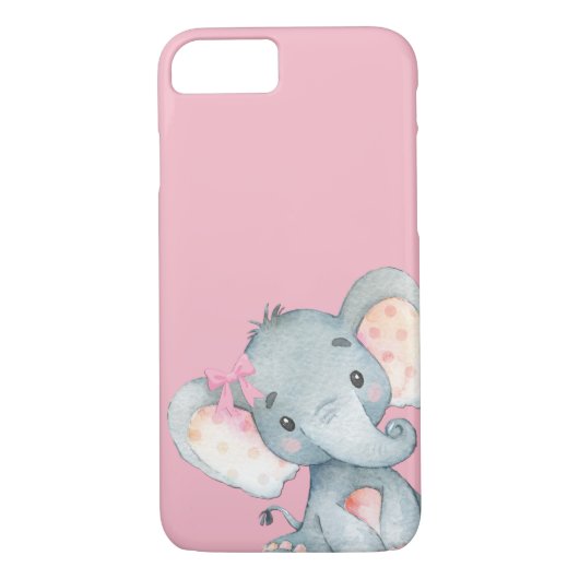 Schattige Roze Baby Olifant Whimsical Case-Mate iPhone Case (Achterkant)