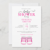 Schattige ROZE Baby Schoenen BABY SHOWER Kaart (Voorkant)