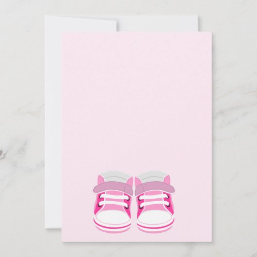 Schattige ROZE Baby Schoenen BABY SHOWER Kaart (Achterkant)