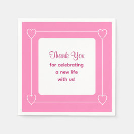 Schattige Roze Baby shower Bedankt voor het vieren Servet