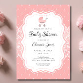 Schattige roze Baby shower Kaart