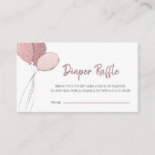 Schattige Roze Baby shower Luierscheur Informatiekaartje (Voorkant)