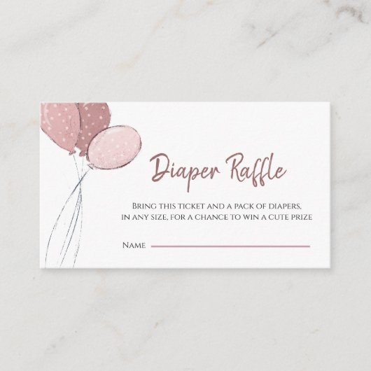 Schattige Roze Baby shower Luierscheur Informatiekaartje (Voorkant)