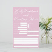 Schattige Roze Baby shower Voorspellingen Advies K (Staand voorkant)