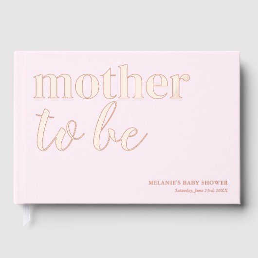 Schattige Roze Baby showers Roos Goudfolie Gastenboek (Voorkant)