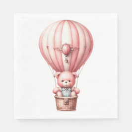 SCHATTIGE ROZE BABY TEDDYBEER IN HETELUCHTBALLON SERVET