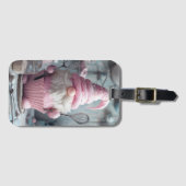 Schattige Roze Bakken Gnome Cupcake Bagagelabel (Voorkant (horizontaal))
