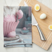 Schattige Roze Bakken Gnome Cupcake Theedoek (Quarter Fold)