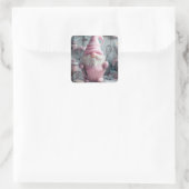 Schattige Roze Bakken Gnome Cupcake Vierkante Sticker (Tas)