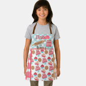 Schattige roze bakker in training gepersonaliseerd schort (Insitu)
