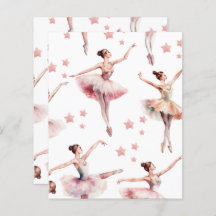 Schattige roze ballerina dans scrapbook papier