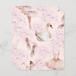 Schattige roze ballerina dans scrapbook papier