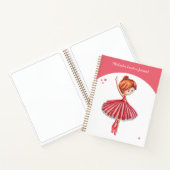 Schattige Roze Ballerina Girly Notitieboek (Binnen)