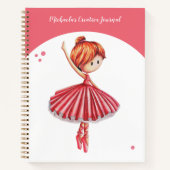 Schattige Roze Ballerina Girly Notitieboek (Voorkant)