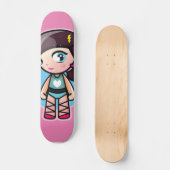 schattige roze ballerina skateboard (Voorkant)