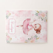 Schattige roze ballerina verjaardagsmeisje cadeau  legpuzzel (Horizontaal)