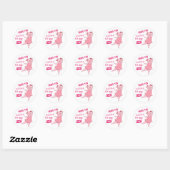 Schattige Roze Ballet Dancing Pig Ronde Sticker (Vel)