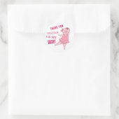 Schattige Roze Ballet Dancing Pig Ronde Sticker (Tas)
