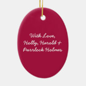 Schattige Roze Ballet Dansen Panda Beary Kerstmis Keramisch Ornament (Achterkant)