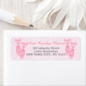 Schattige roze balletschoenen Damask gepersonalise Etiket (Insitu)