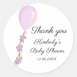 Schattige roze ballon Baby shower Ronde Sticker