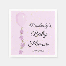 Schattige roze ballon Baby shower Servet
