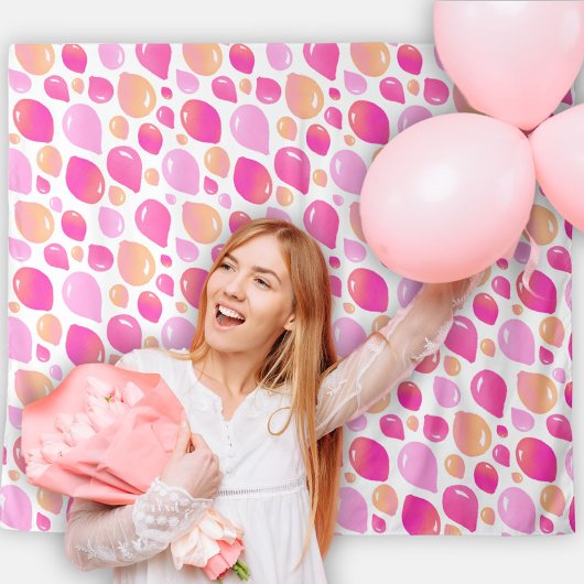 Schattige Roze Balloon Pattern Baby shower Achterg Wandkleed