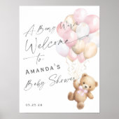 Schattige Roze Barly Wachten Baby Meisje Douche We Poster (Voorkant)