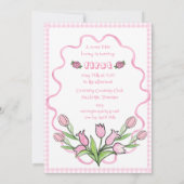 Schattige Roze Beatrix Potter 1e Verjaardagsfeest Kaart (Achterkant)