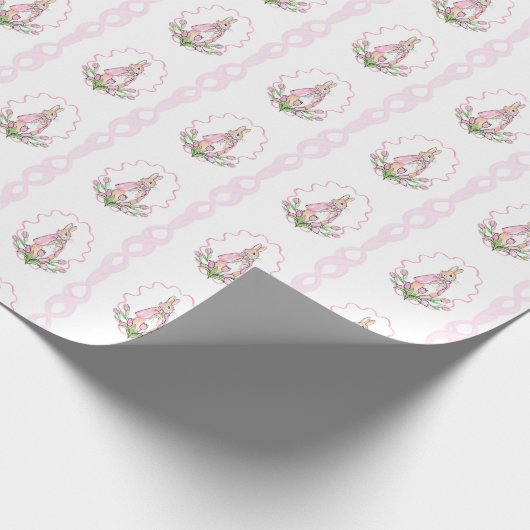 Schattige Roze Beatrix Potter Dierlijk Thema Cadeaupapier (Hoek)