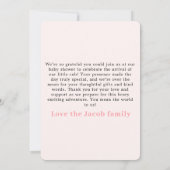 Schattige Roze Beer Baby Aankondiging Dank u (Achterkant)