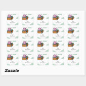Schattige Roze Beer Cub Baby shower Vierkante Sticker (Vel)