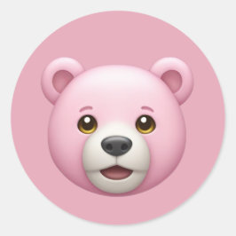 Schattige roze Beer emoji Ronde Sticker
