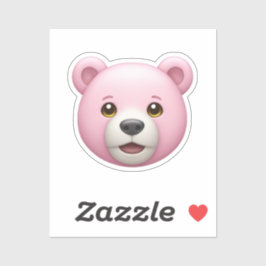 Schattige roze Beer emoji Sticker