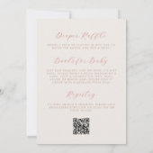 Schattige Roze Beer QR Code Meisje Baby shower Kaart (Achterkant)