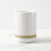 Schattige Roze & Beige Sneeuwvlok Patroon Kerstnaa Koffiemok (Center)