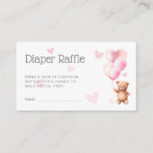 Schattige Roze Beren Baby showers luier Raffle Enc Informatiekaartje (Voorkant)