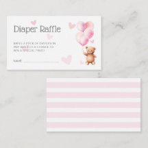 Schattige Roze Beren Baby showers luier Raffle Enc