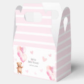 Schattige roze Beren ballon Baby shower Bedankdoosjes (Geopend)