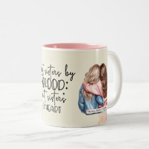 Schattige Roze Beste Vriendin Quote Tweekleurige Koffiemok
