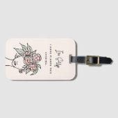 Schattige Roze Bezig met Mijn Planten Bloemenportr Bagagelabel (Voorkant (horizontaal))