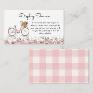 Schattige Roze  Bicycle Girl Display Douche Informatiekaartje