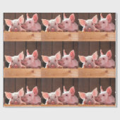 Schattige Roze Biggen Dierenfotopatroon Cadeaupapier (Vlak)