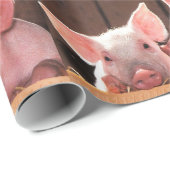 Schattige Roze Biggen Dierenfotopatroon Cadeaupapier (Rol Hoek)