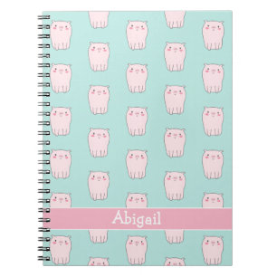 Schattige Roze Biggetjes - Aqua Groen Kids Notitie Notitieboek