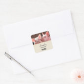 Schattige Roze Biggetjes Dierenfoto Kaars Craft Vierkante Sticker (Envelop)