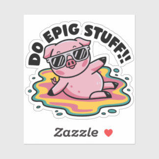 Schattige Roze Biggetjes Worden Epig Sticker